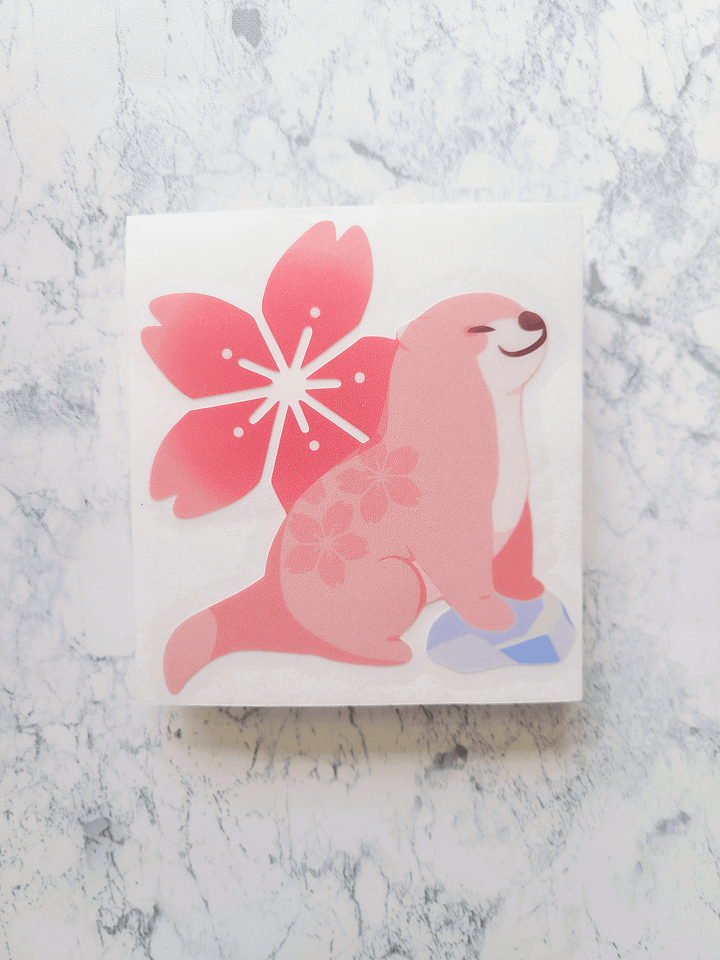 Confident Sakura Otter Large Sticker product image (1)