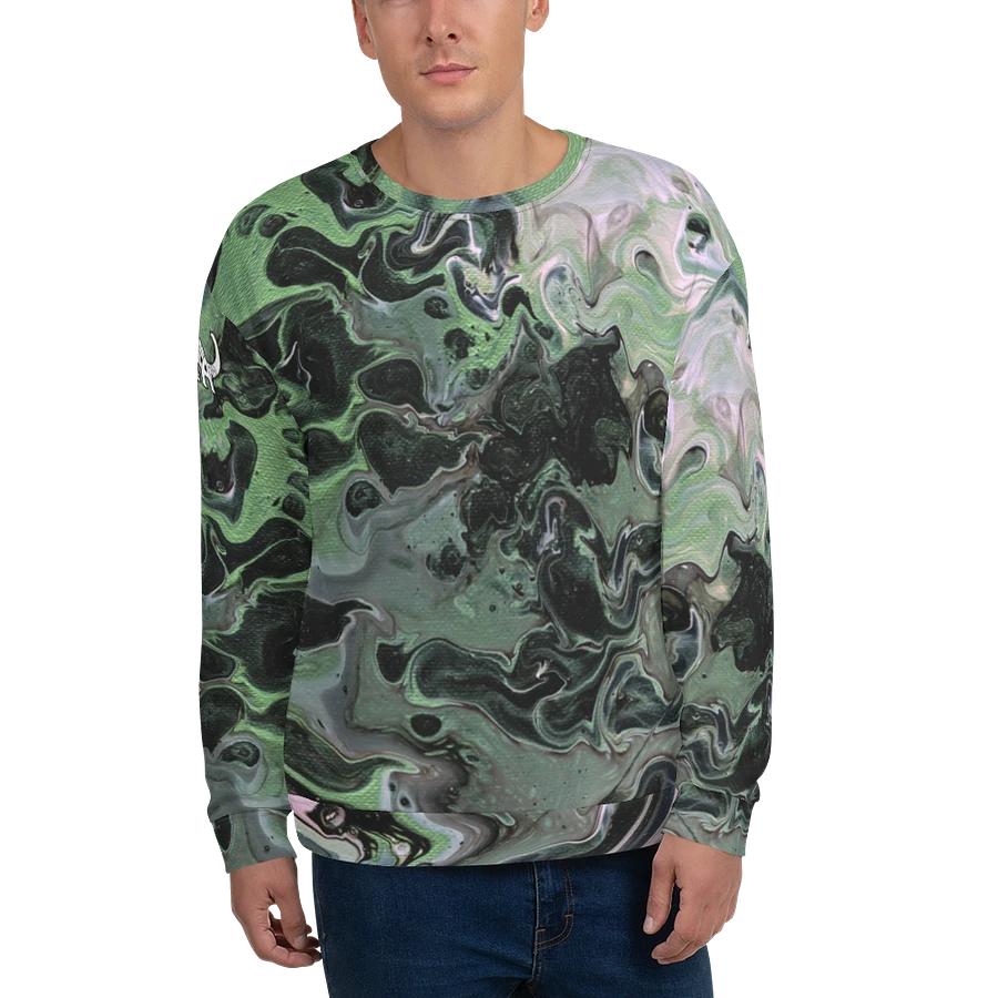 Metallic Green Fluid Acrylic Sweatshirt product image (1)