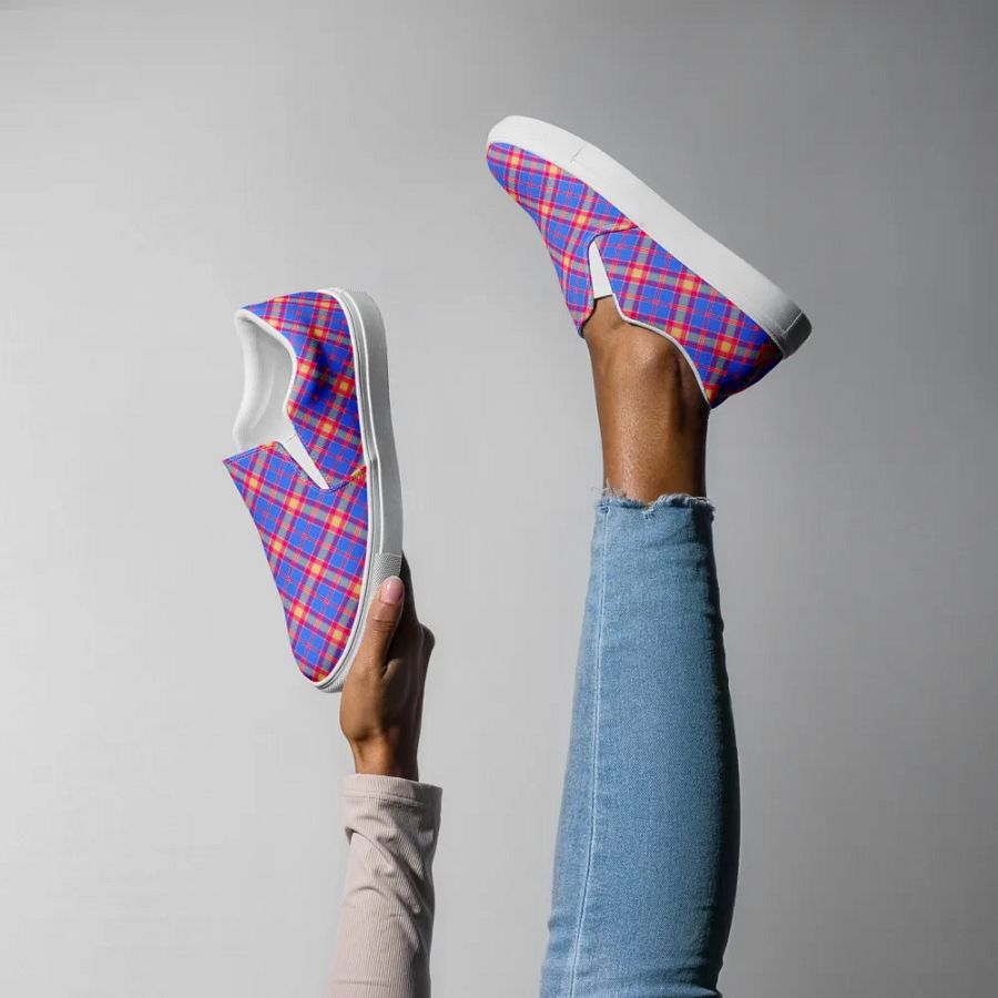 Bright Blue and Hot Pink Women's Slip-On Shoes product image (8)