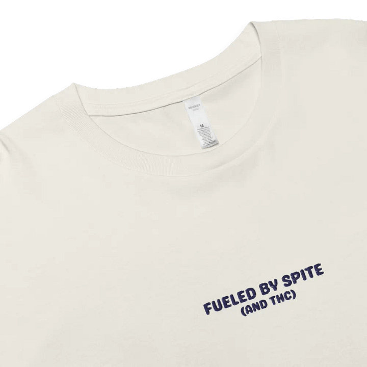FUELED BY SPITE (navy thread) embroidered cotton crop top product image (8)