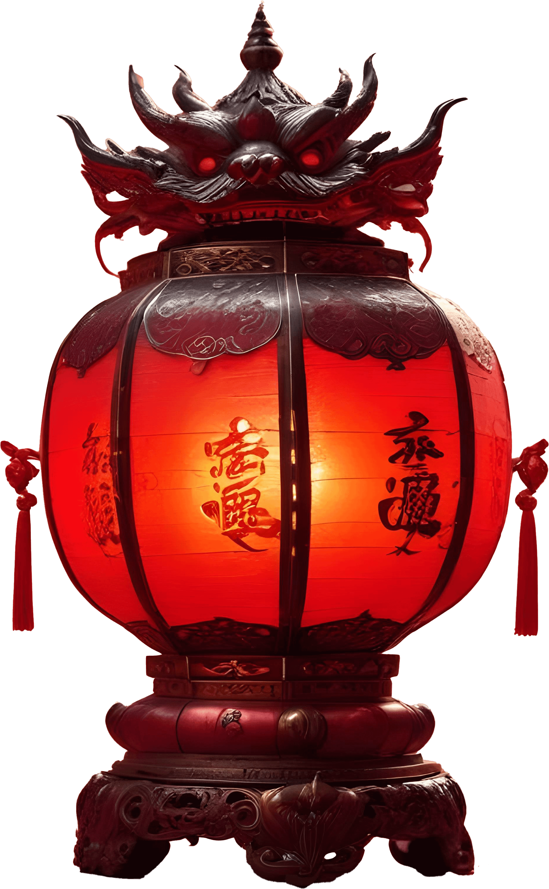 Chinese Lantern – Majestic Red Dragon Design for Lantern Festival PNG product image (1)