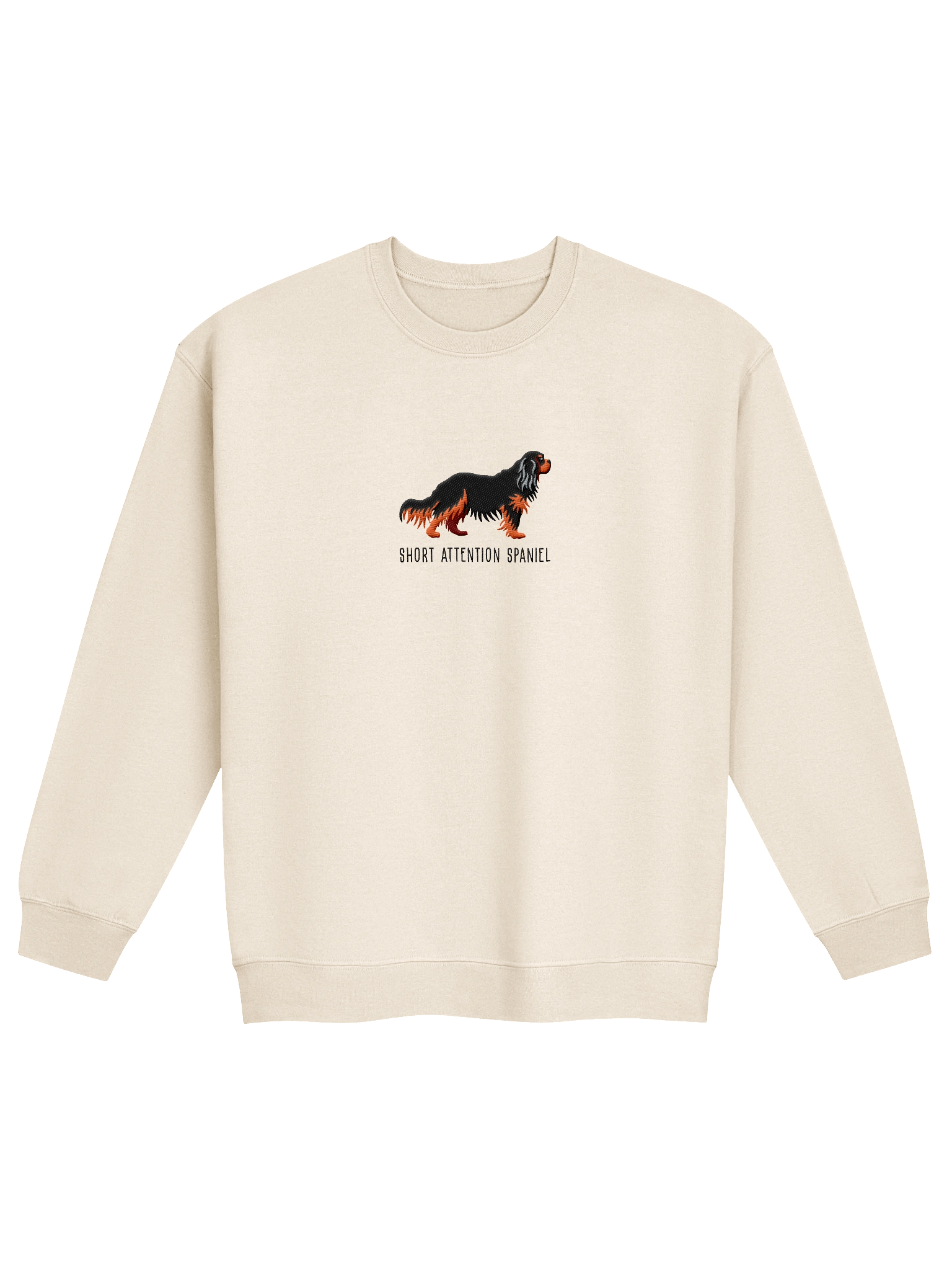 Short Attention Spaniel Sweatshirt (Embroidered) of a Cavalier King Charles Spaniel(Black & Tan) product image (21)