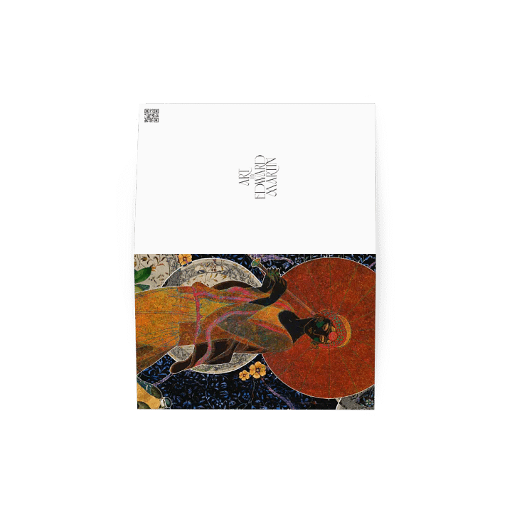 'Moonlit Stroll' Mixed Media Collage by Edward Martin : Greeting Card product image (4)