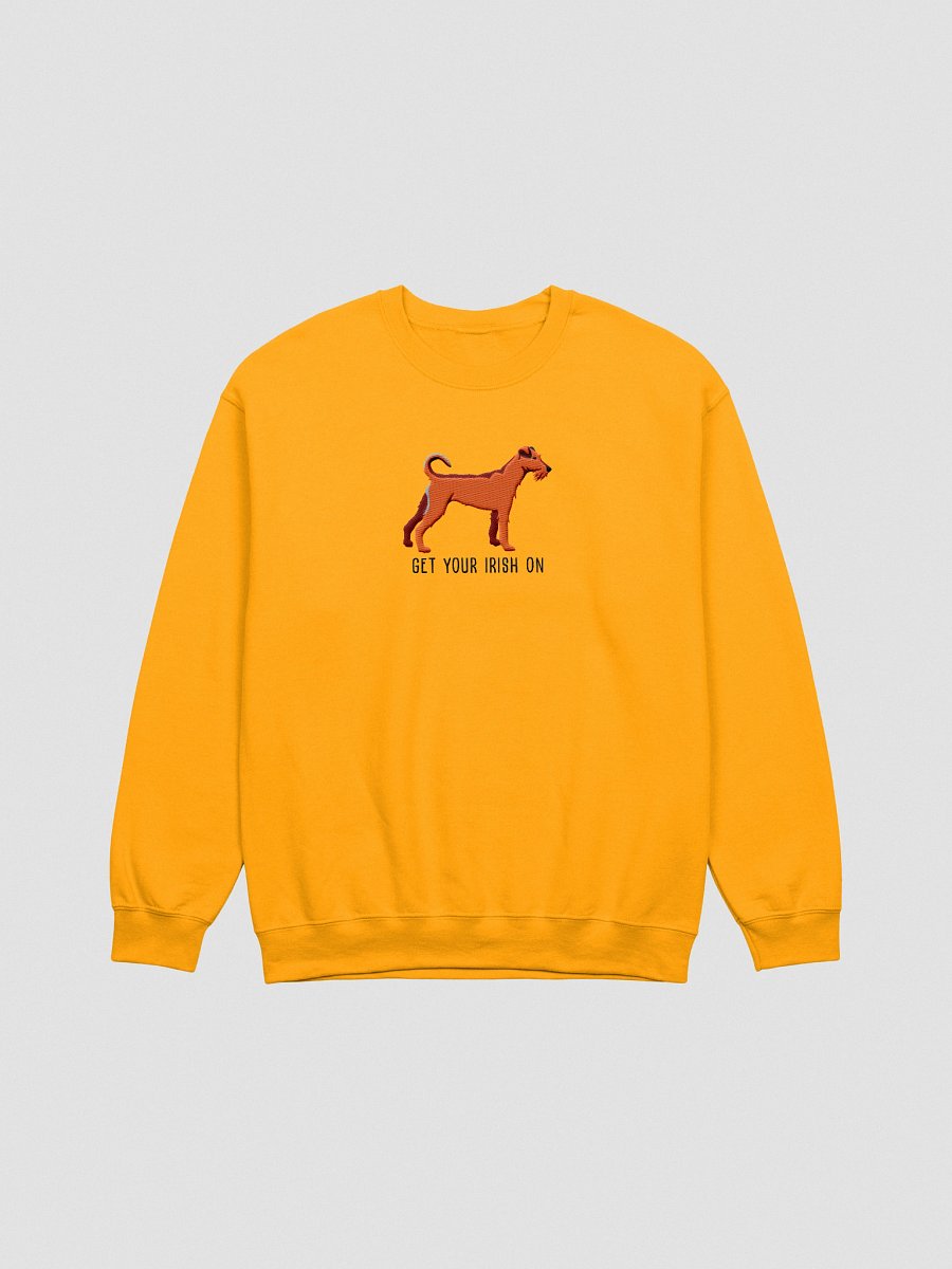 Get Your Irish On Sweatshirt (Embroidered) of an Irish Terrier(Red) product image (4)