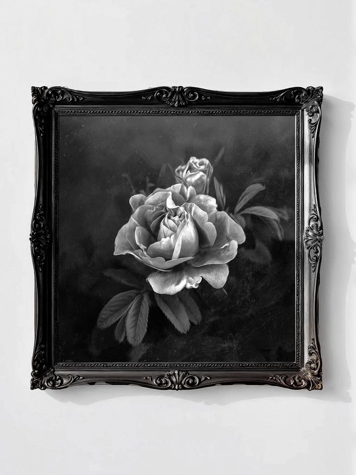 Victorian Rose, Vintage Black & White Square (Printable) product image (1)