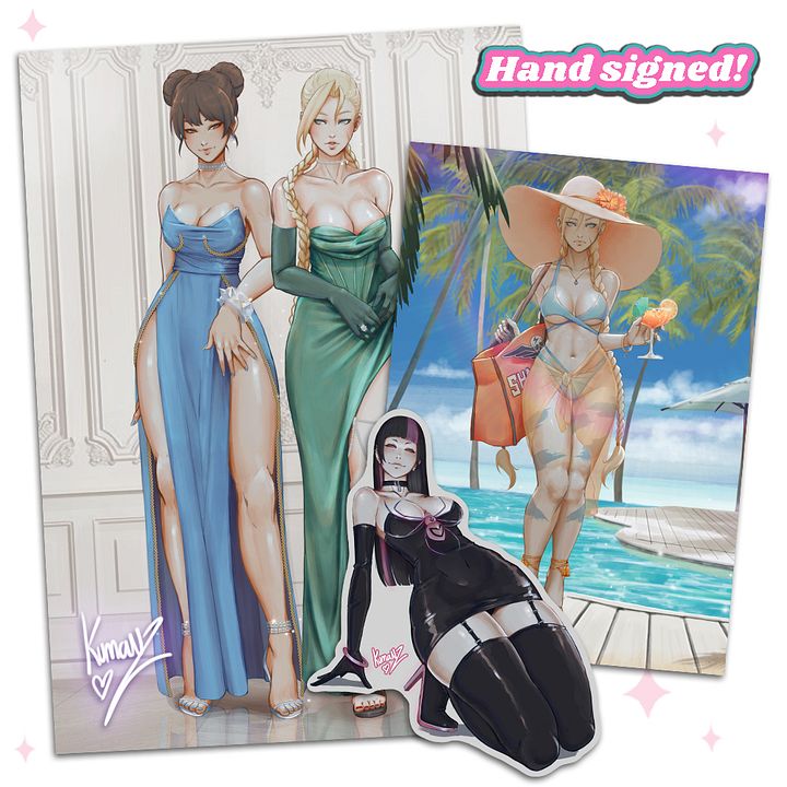 Fighter Girls Signed Print and Sticker Pack - B product image (1)