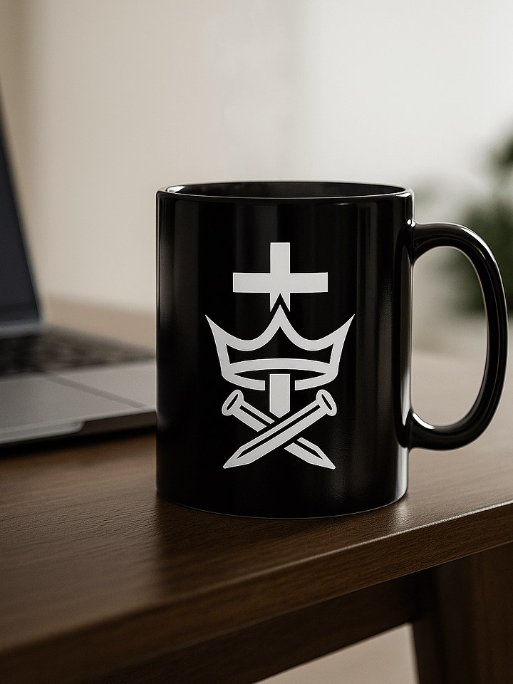 Cross, Crown, and Nails Christian Coffee Mug – Revelation 2:10 “Be Faithful Until Death” product image (2)