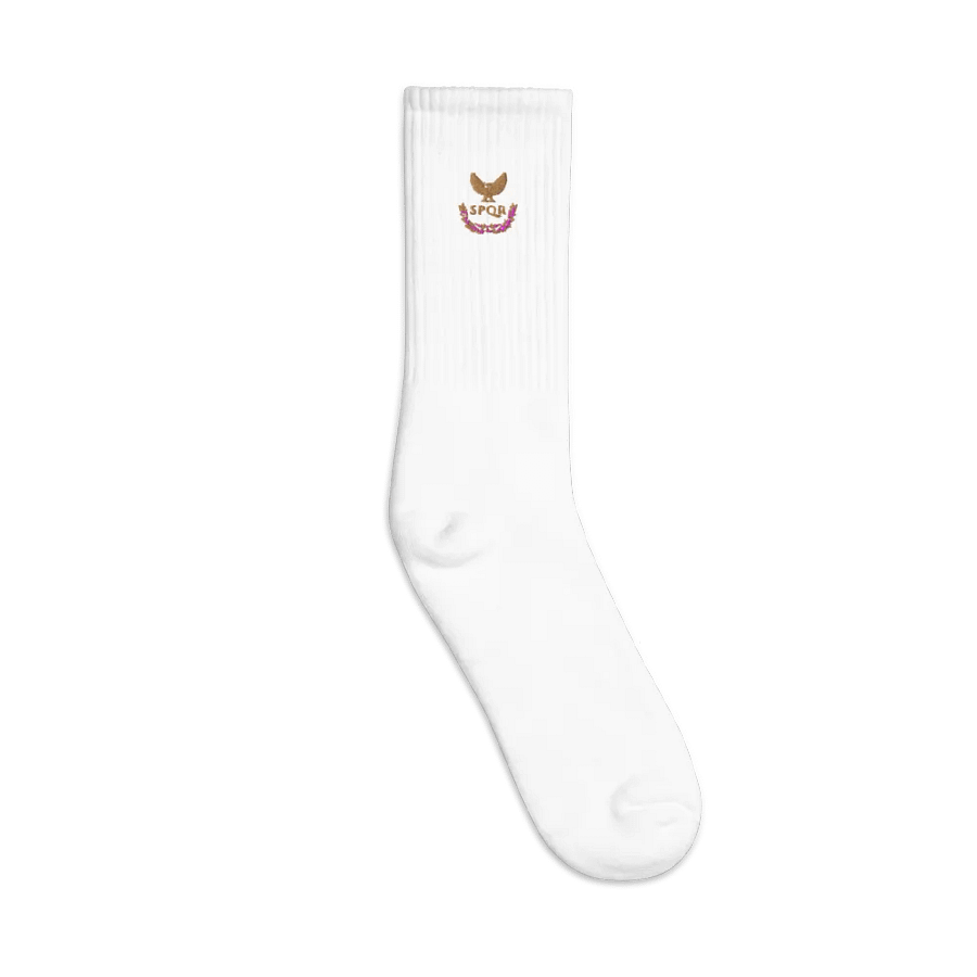 White - SPQR Embroidered Socks product image (1)