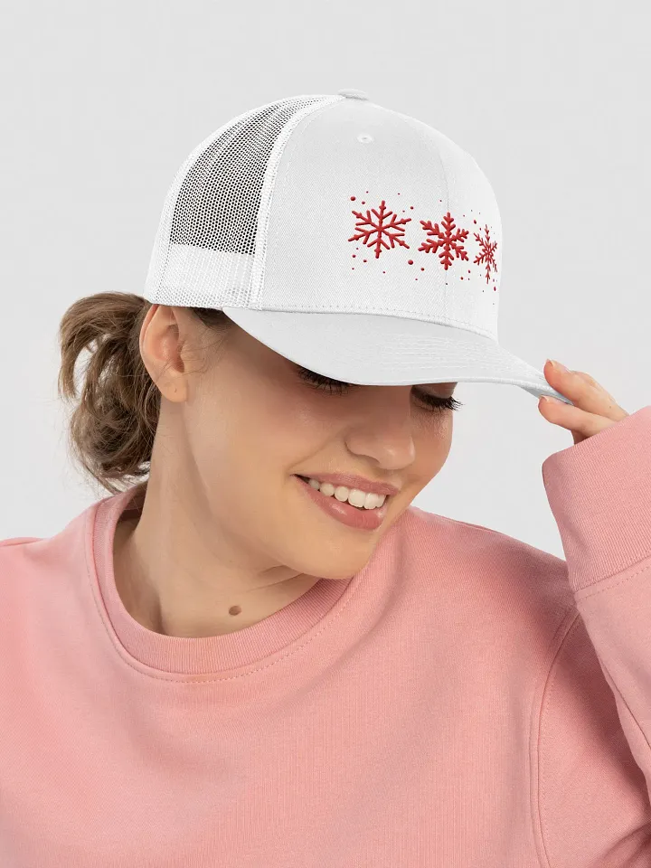 Snowflakes Embroidered Retro Trucker Hat product image (2)