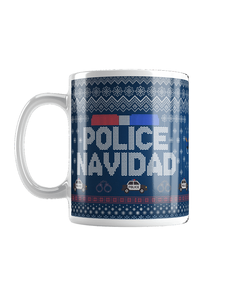 Police Navidad White Glossy Mug product image (2)