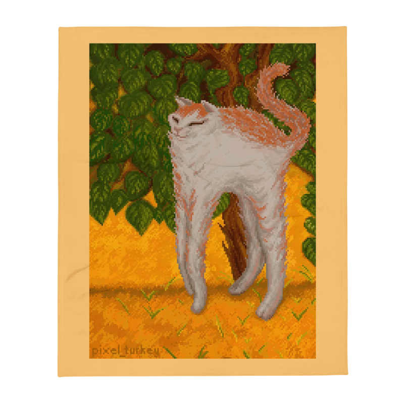 Medium Soft, fuzzy blanket - My take on Pierre Bonnard's Le Chat Blanc (1894)