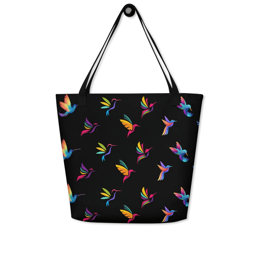 Vibrant Flight Large Tote Bag for hummingbird lovers product image (4)