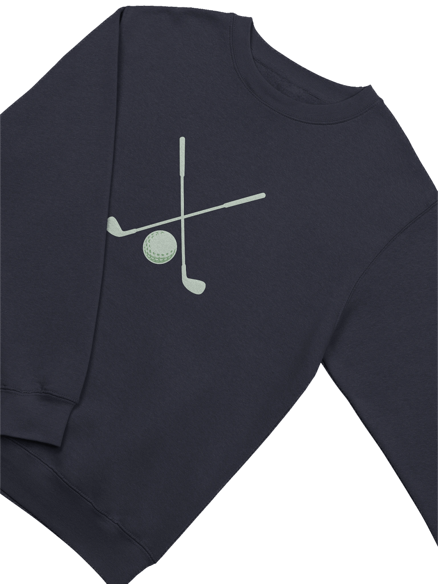 Minimalist Golf Sweatshirt – Crossed Clubs & Ball Icon, Classic Golf Sweatshirt, Golfer Gift product image (3)