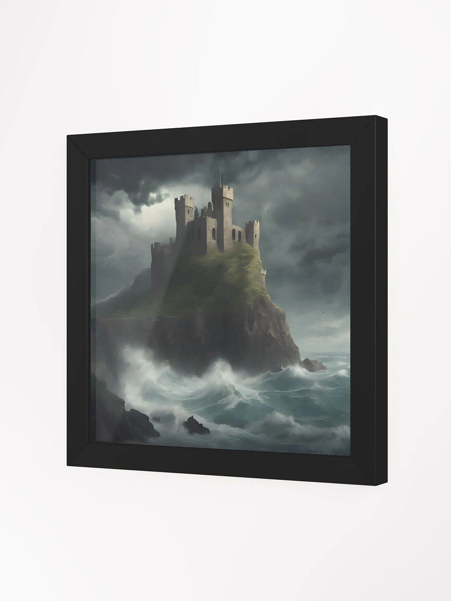 Clifftop Citadel Matte Poster (An illustration of Castle at the top of mountain in island Sea view) product image (8)