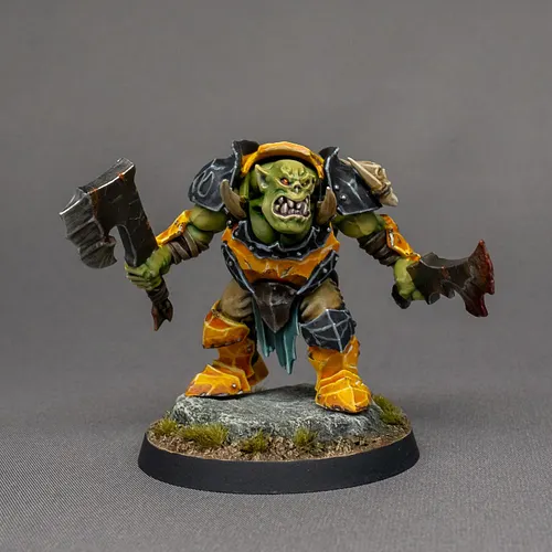 Finishing painting this Warhammer Age of Sigmar Orruk Brute today! My goal for this one was simple: paint as cleanly as I can...