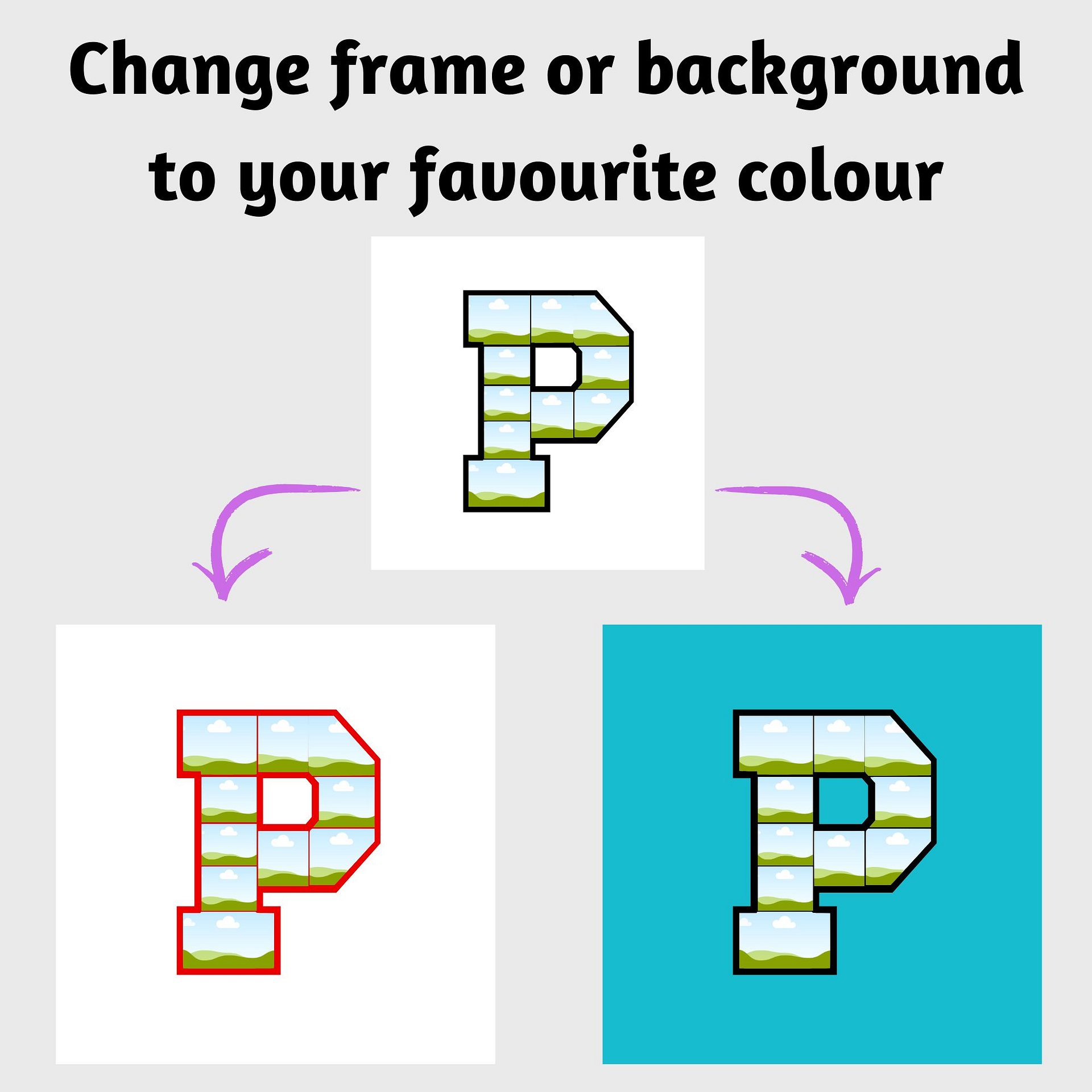 Sporty-style Alphabet (A - Z) Multiple Frames Canva Templates product image (6)