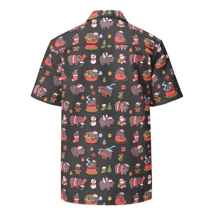 MOODENG'S BLACK CHRISTMAS HAWAIIAN SHIRT! product image (2)