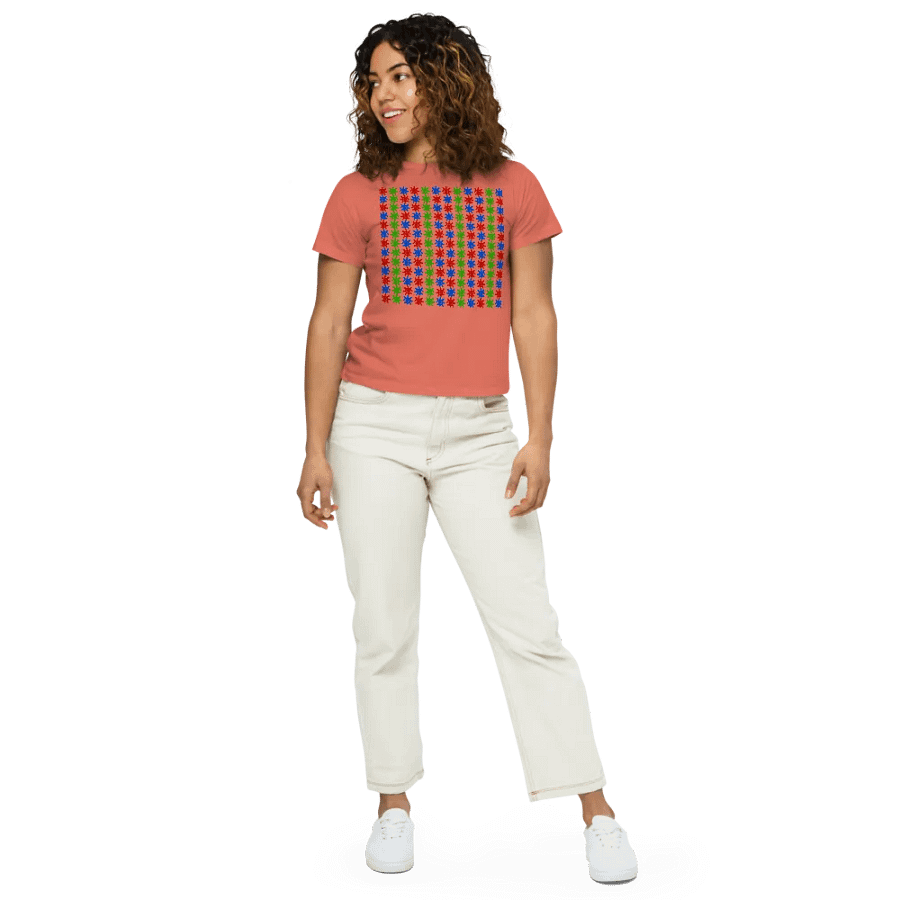 Odd Abstract Pattern Women's High-Waisted Tee product image (40)