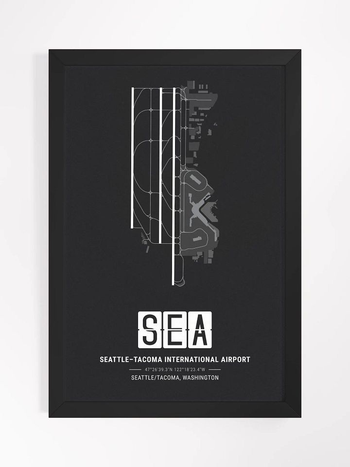Framed Airport SEA Premium Map On Matt Paper product image (1)