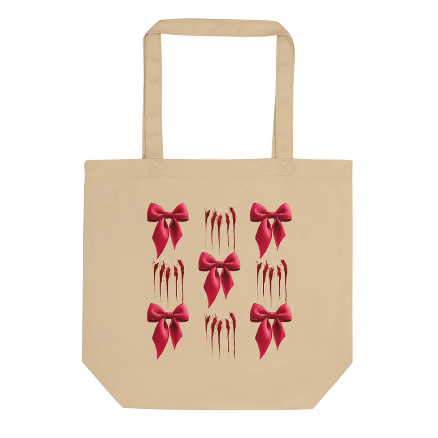 Romantic Bloody Bows True Crime Natural Canvas Bag product image (3)