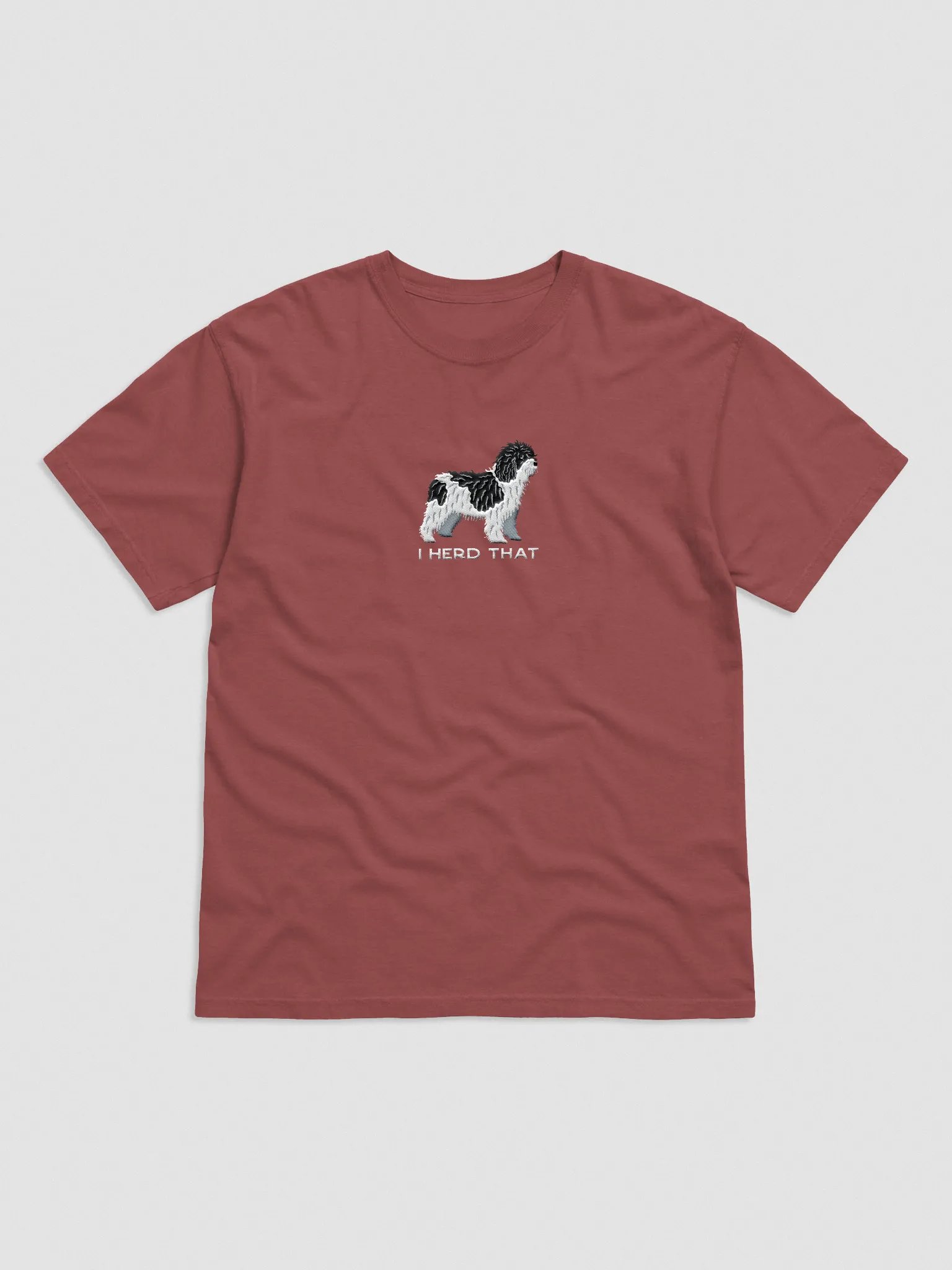I Herd That T-Shirt(Embroidered) of a Spanish Water Dog(Black & White) product image (4)