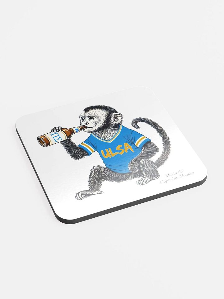 Mario the Capuchin Glossed Cork Coaster product image (2)