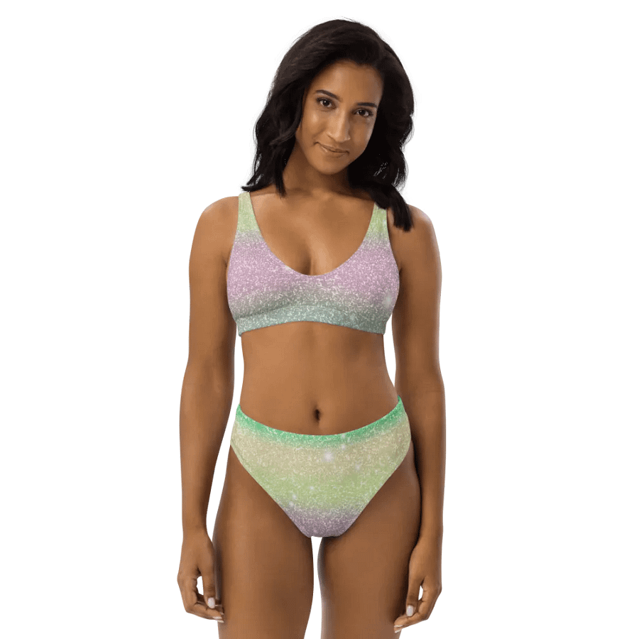 Glitter Unicorn Texture Design High Waisted Bikini (12) product image (8)