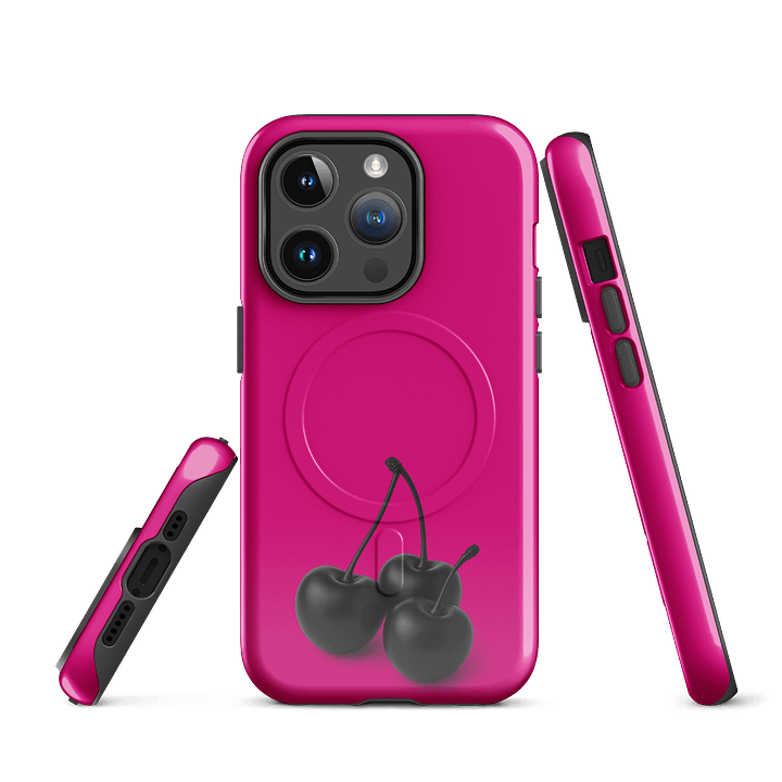 Magenta Black Cherry Cherry Cherries MagSafe® Tough iPhone® Case product image (3)