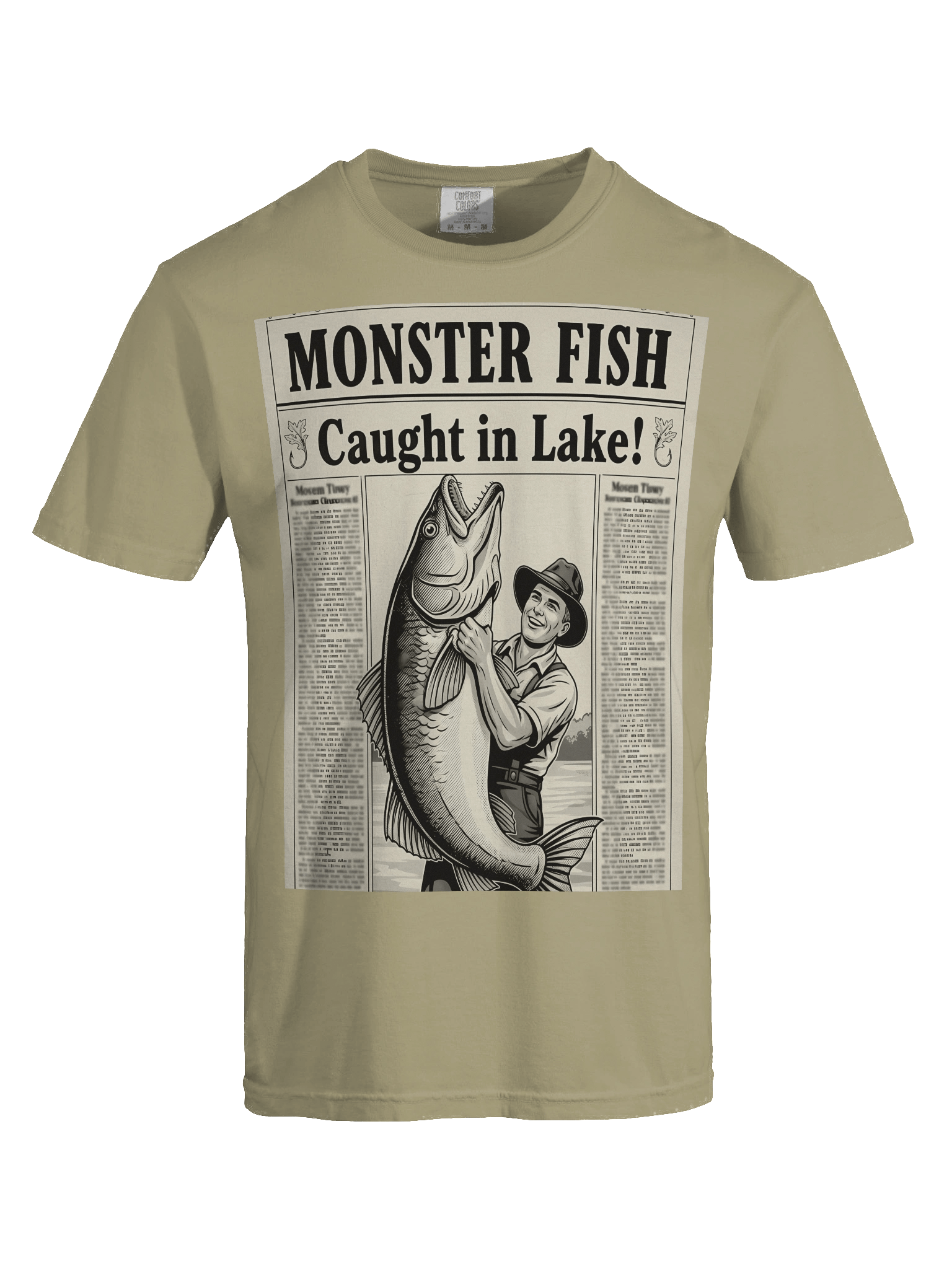 Vintage newspaper - Monster Fish Caught in Lake! T-Shirt product image (44)