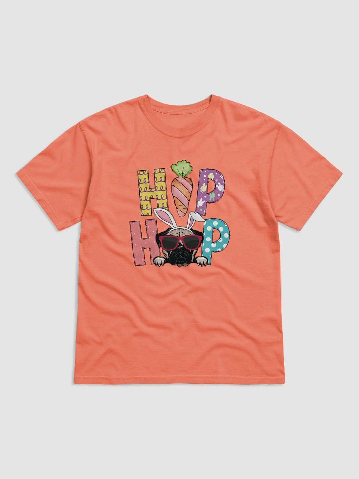 Hip Hop Easter Pug T-Shirt | Cute Easter Day Pug Wearing Bunny Ears and Sunglasses product image (24)
