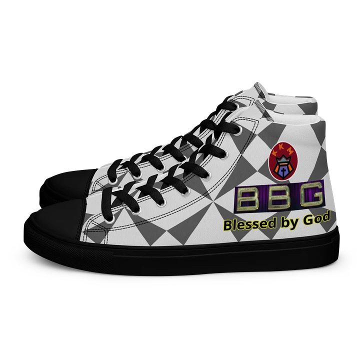 BBG Grey/White Pattern High Tops - Black Soles product image (1)