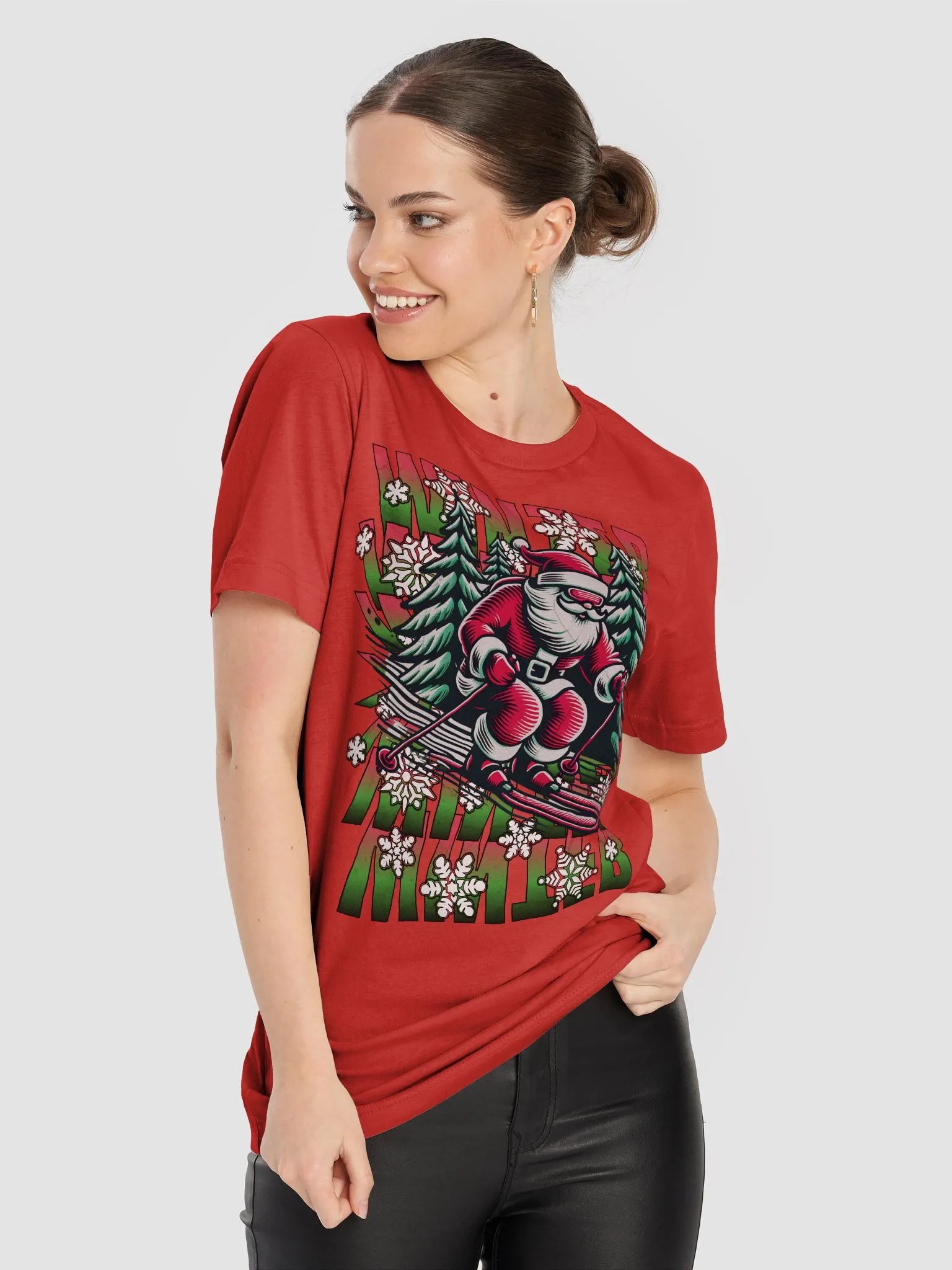 Winter Santa Skiing Adventure T-Shirt product image (5)