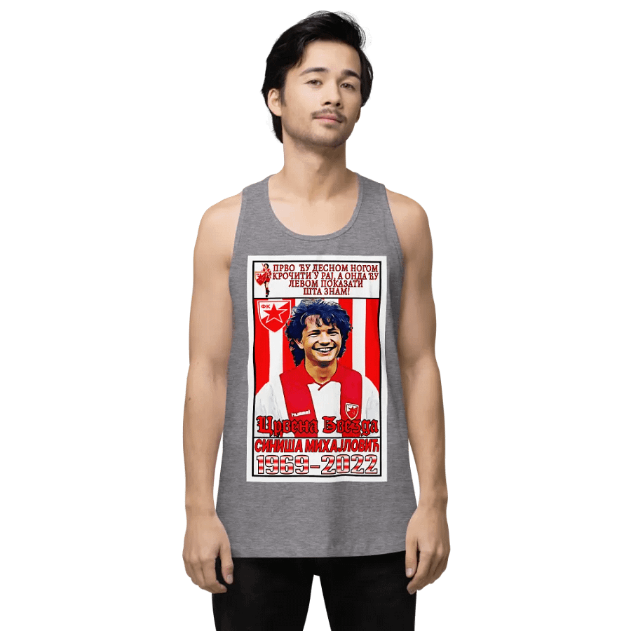 Siniša Mihajlović (FK Crvena Zvezda) #6 Cotton Heritage Men's Premium Tank Top product image (1)