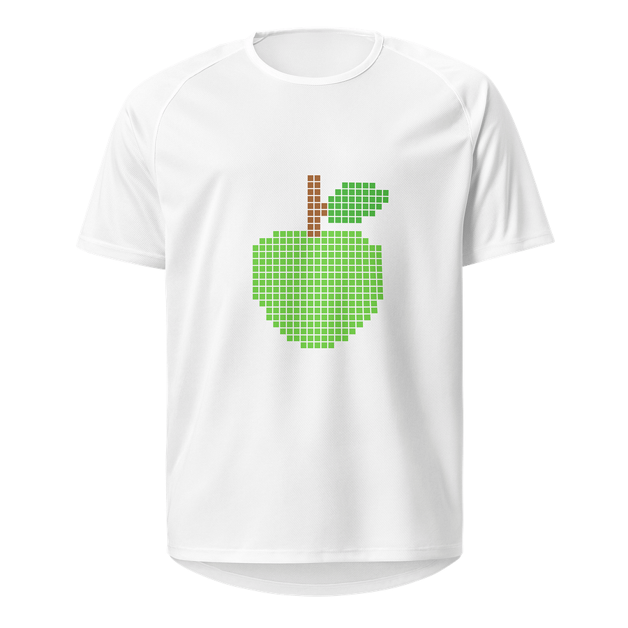 Pixelated green Apple Unisex Sports Jersey product image (13)