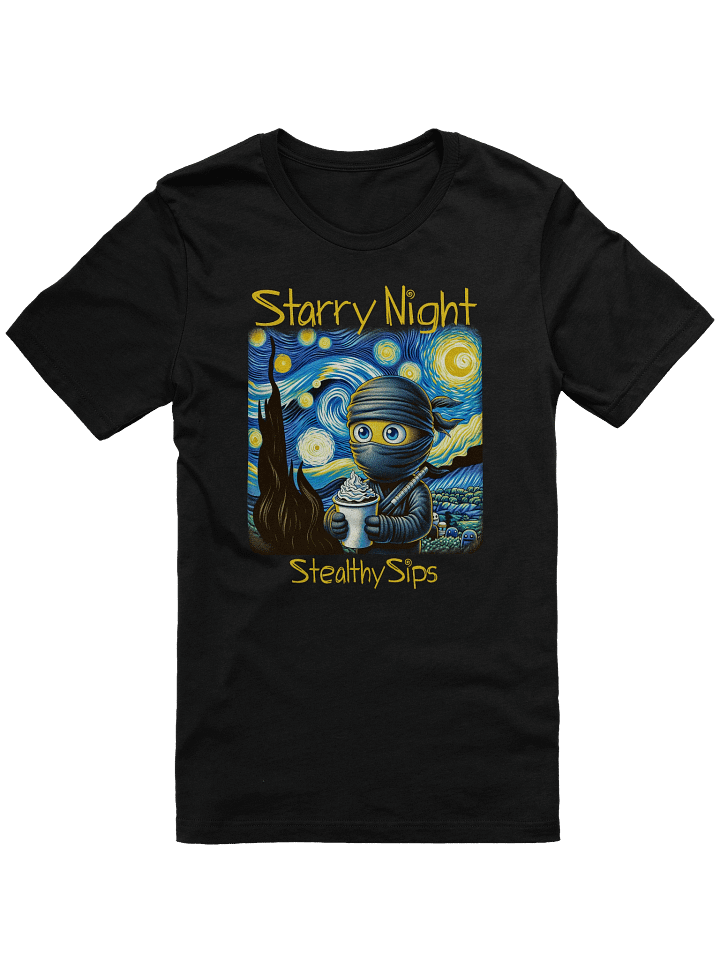 Starry Night Ninja Coffee T-Shirt – Funny Stealthy Sips Parody Tee product image (1)