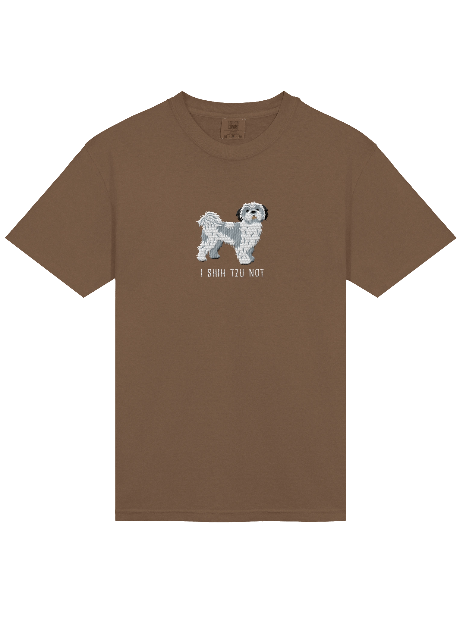 I Shih Tzu Not T-Shirt(Embroidered) of a Shih Tzu(Blue & White) product image (13)