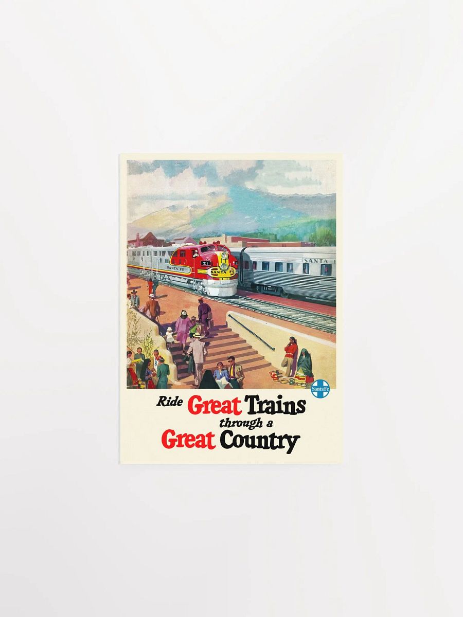Santa Fe Railway, 1950s — retro train poster, vintage train art, train print, retro travel wall art product image (6)