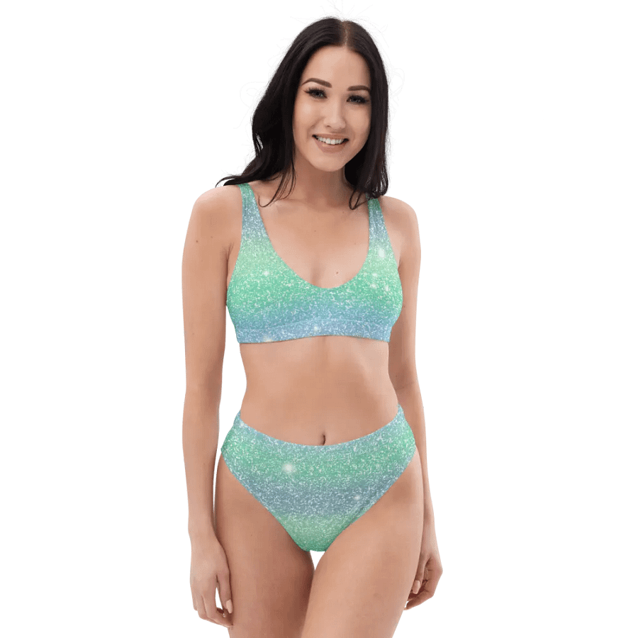 Glitter Unicorn Texture Design High Waisted Bikini (8) product image (5)