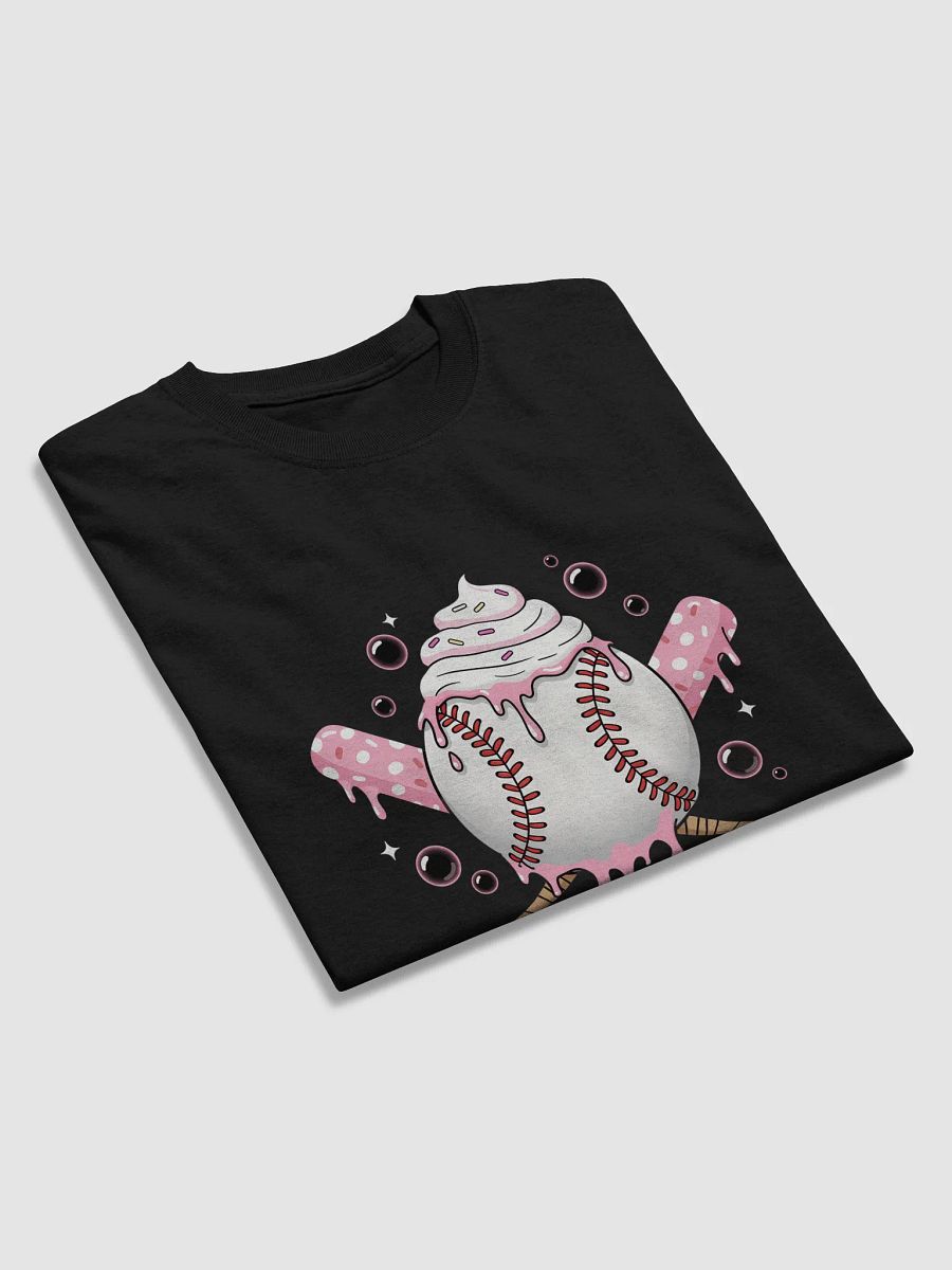 Sweet Softball Vibes T-Shirt – Cute Dripping Ice Cream Baseball & Pink Polka Dot Bats product image (24)