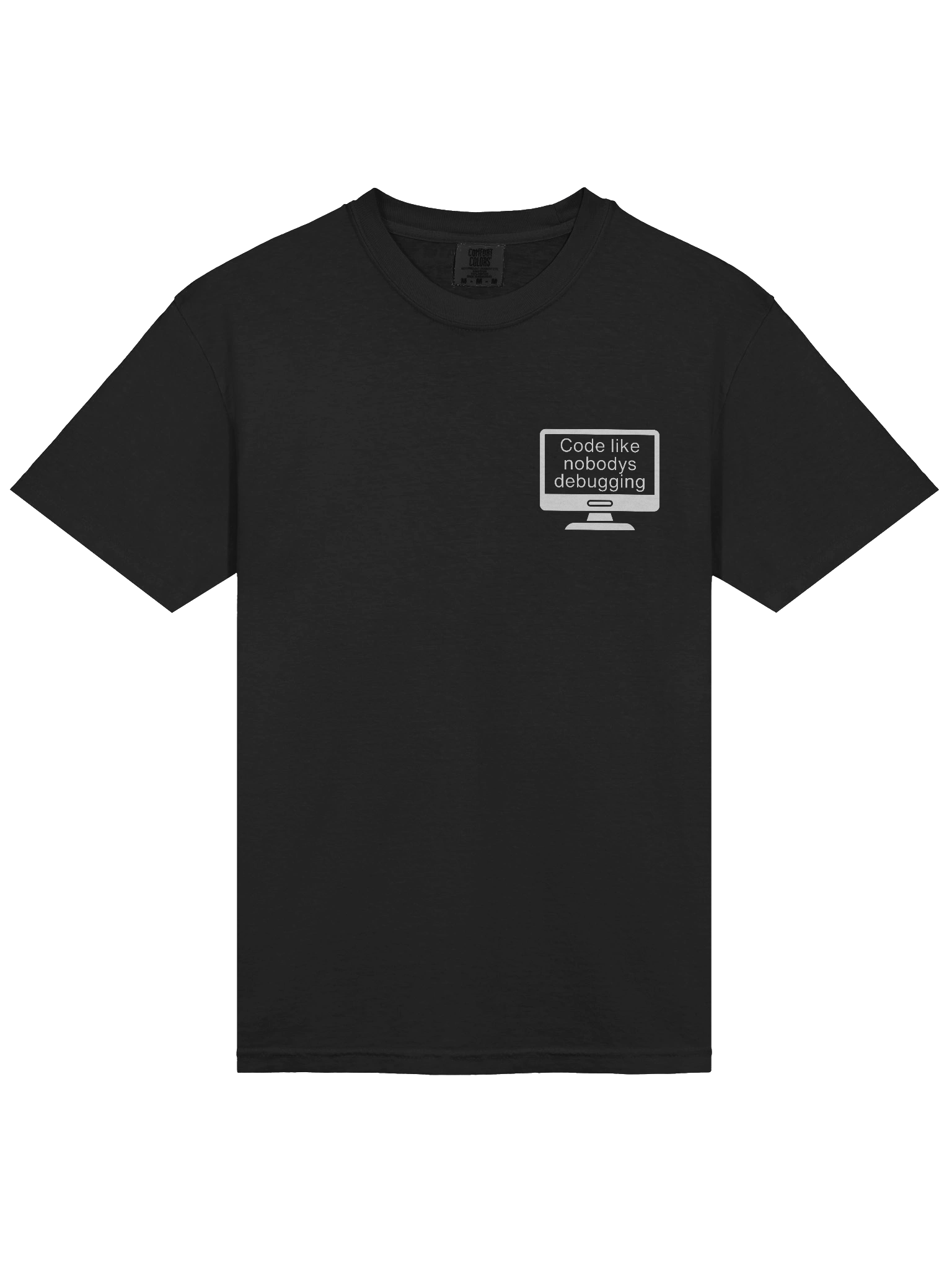 “Code Like Nobody’s Debugging” Comfort Colors Heavyweight Tee – Computer Edition product image (3)