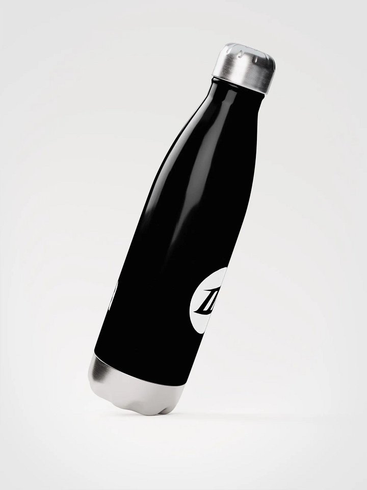 RockhoundBlack's Kia Kaha and Black & White Logo On Abstract Monochrome Stainless Steel Water Bottle product image (2)