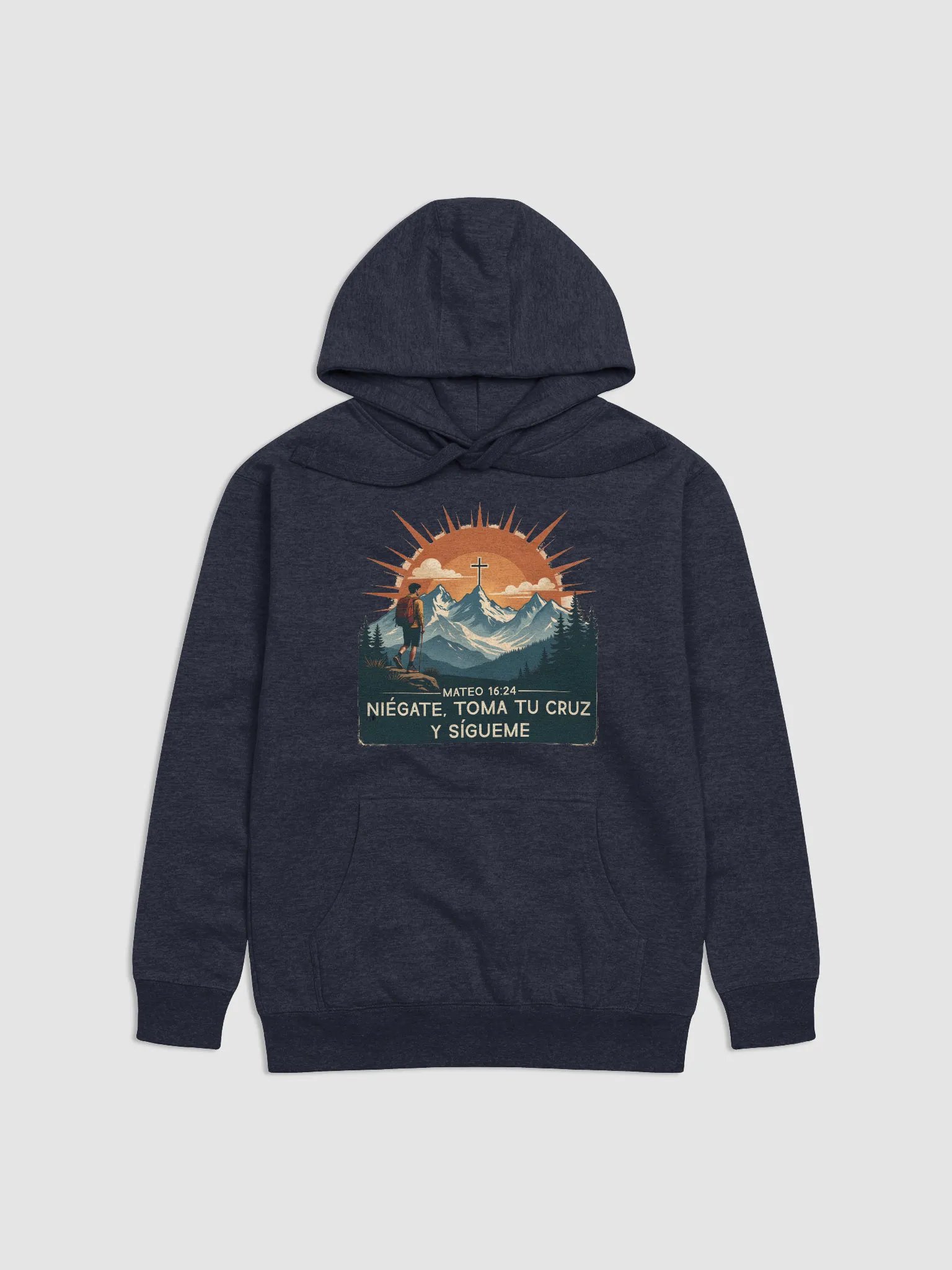 Hoodie Mateo 16:24 Niégate, toma tu cruz y sígueme product image (1)