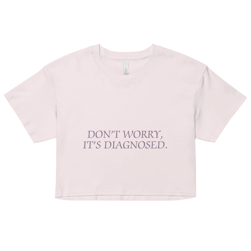 DW, IT'S DIAGNOSED (#8D778F) printed cotton crop top product image (19)