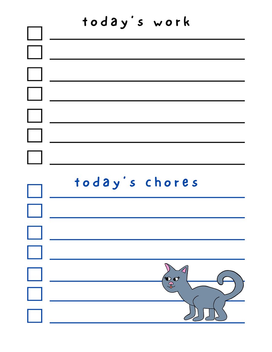 🐱💙 Cute Grey Kitty Dry Erase To-Do List – Paws-itively Adorable and Purr-fectly Practical! 💙🐱 product image (2)