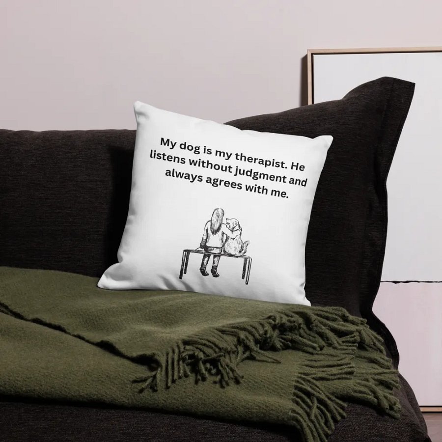 my dog is my therapist All-Over Print Pillow Case product image (2)