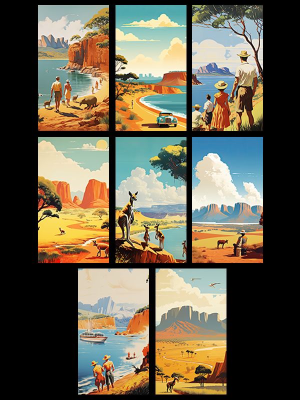 8 Vintage Australia Travel Poster Wallpapers product image (2)