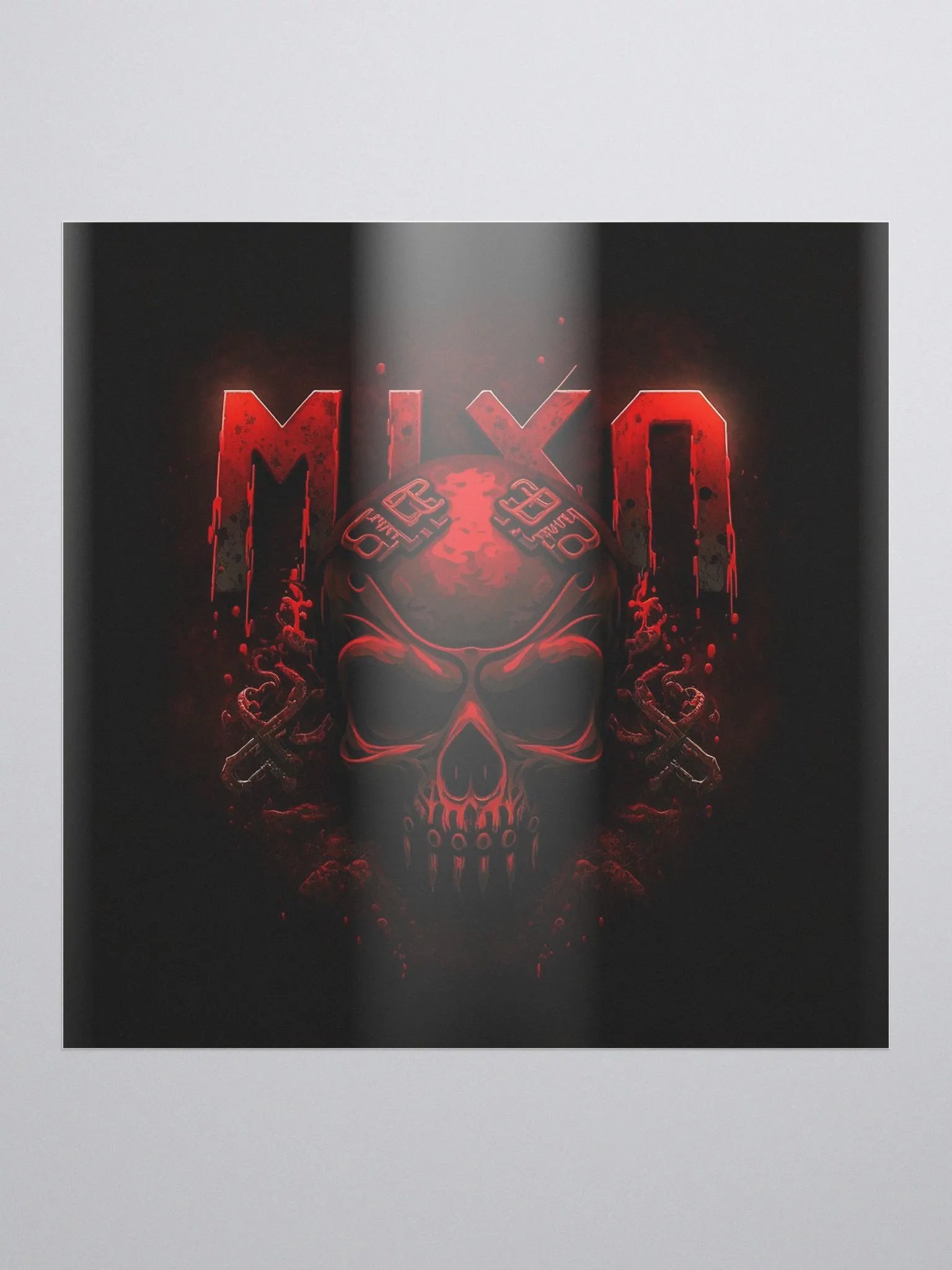 Mixo Dark Red Skull Sticker product image (1)