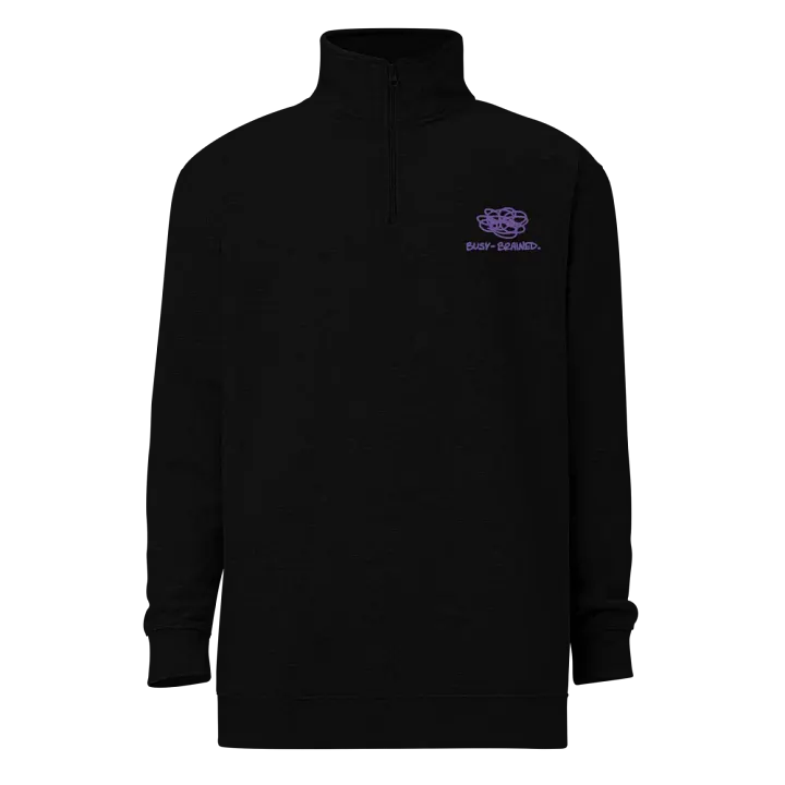 BUSY-BRAINED (purple) embroidered quarter zip product image (1)