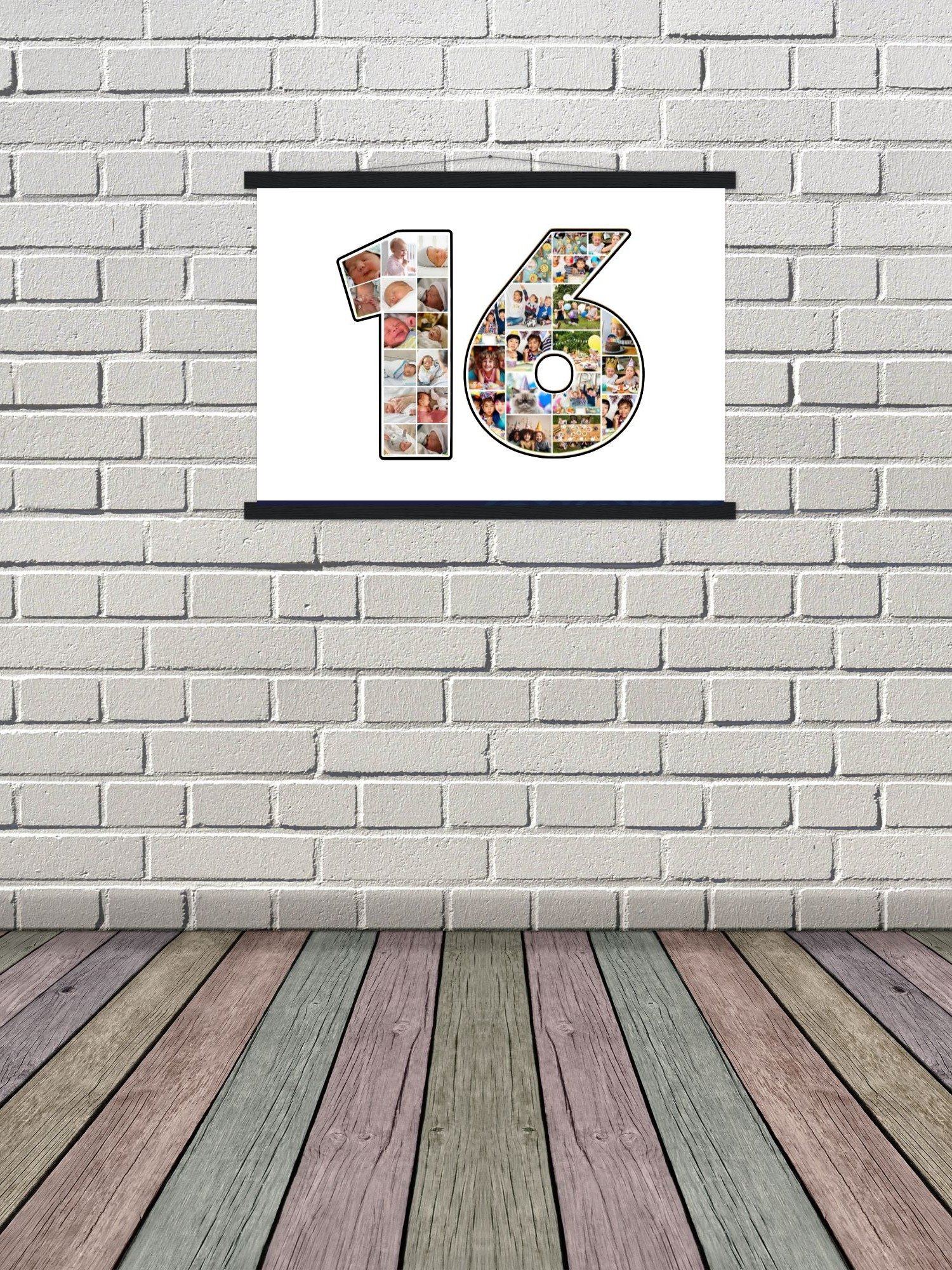 Number 16 Photo Collage Canva Template product image (6)