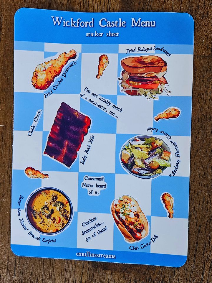 Wickford Castle Menu Sticker Sheet product image (1)